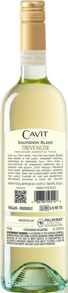 Cavit Sauvignon Blanc 2025 - Back Image
