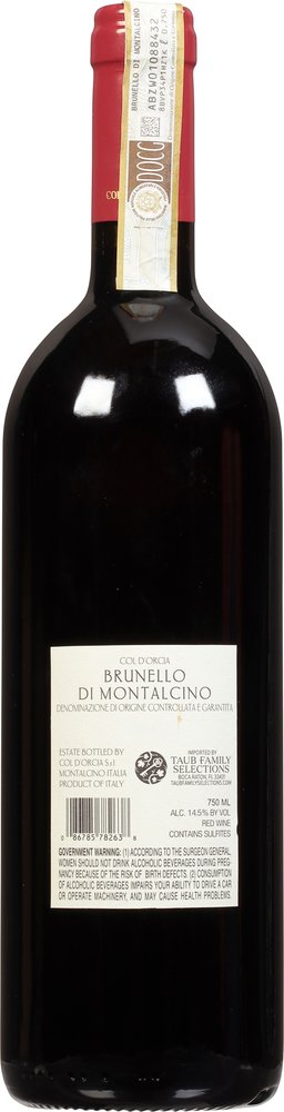 Col d’Orcia Brunello di Montalcino 2021 - Back Image