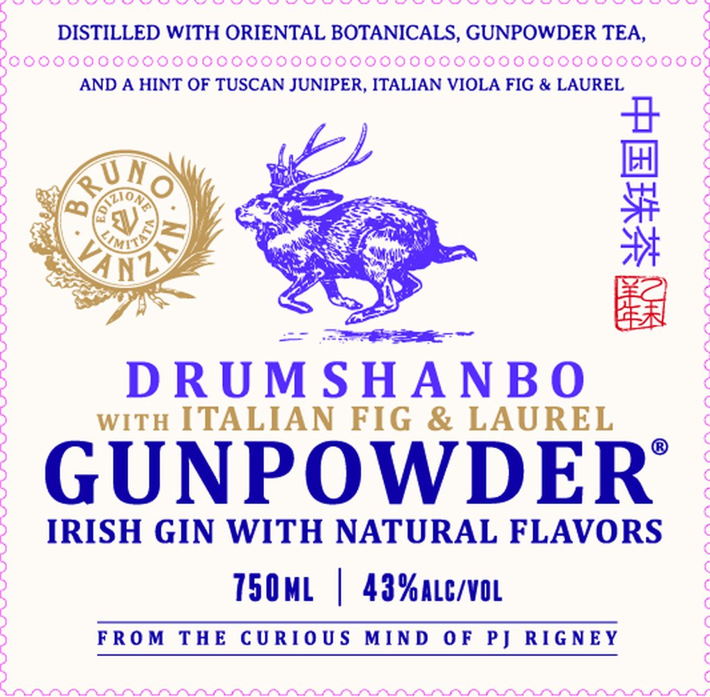 Drumshanbo Gunpowder Irish Gin Gunpowder Irish Gin with Italian Fig & Laurel - Front Label