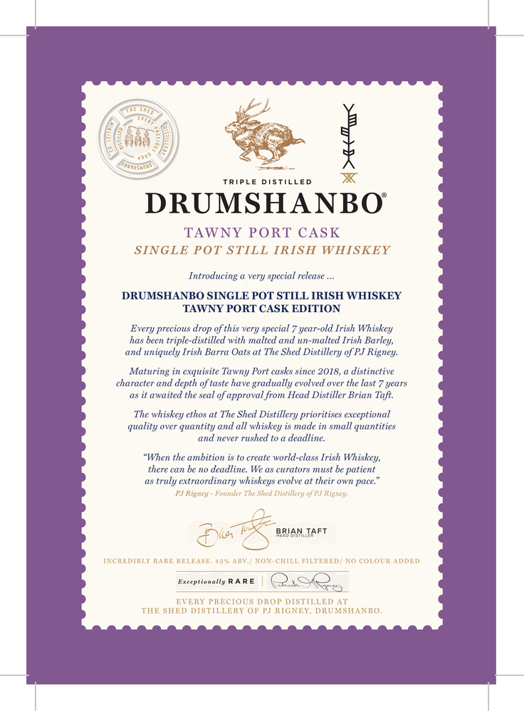 Drumshanbo Irish Whiskey Tawny Port Cask