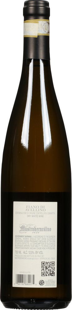 Mastroberardino Fiano di Avellino DOCG 2020 - Back Image
