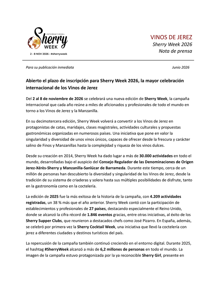 Nota de Prensa Sherry Week 2026 Castellano - Junio 2026.pdf