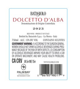 Batasiolo Dolcetto d'Alba DOC 2023 - Back Label