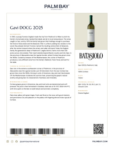 Batasiolo Gavi DOCG 2025 - Tech Sheet