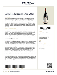 Bertani Valpolicella Ripasso DOC 2021 - Tech Sheet