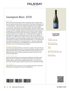 Cantina Puiatti Sauvignon Blanc 2025 - Tech Sheet