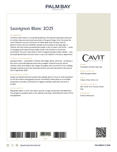 Cavit Sauvignon Blanc 2025 - Tech Sheet