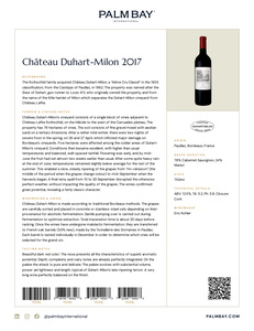 Château Duhart-Milon Château Duhart-Milon 2017 - Tech Sheet