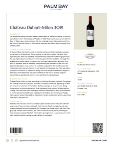 Château Duhart-Milon Château Duhart-Milon 2019 - Tech Sheet