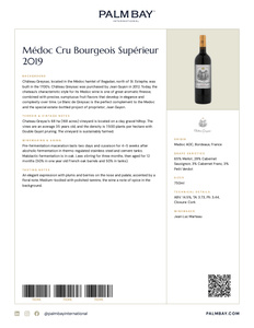 Château Greysac Médoc Cru Bourgeois Supérieur 2019 - Tech Sheet