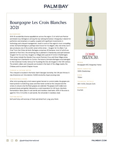Domaine Bertagna Bourgogne Les Croix Blanches 2021 - Tech Sheet