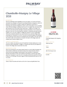 Domaine Bertagna Chambolle-Musigny Le Village 2021 - Tech Sheet