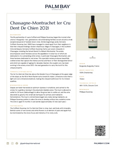 Domaine Coffinet-Duvernay Chassagne-Montrachet 1er Cru Dent De Chien 2021 - Tech Sheet