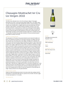 Domaine Fernand et Laurent Pillot Chassagne-Montrachet 1er Cru Les Vergers 2022 - Tech Sheet