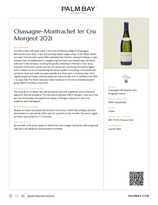 Domaine Fernand et Laurent Pillot Chassagne-Montrachet 1er Cru Morgeot 2021 - Tech Sheet