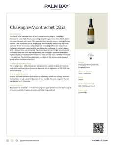 Domaine Fernand et Laurent Pillot Chassagne-Montrachet 2021 - Tech Sheet