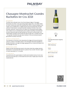 Domaine Fernand et Laurent Pillot Chassagne-Montrachet Grandes Ruchottes 1er Cru 2021 - Tech Sheet