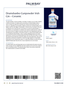 Drumshanbo Gunpowder Irish Gin Drumshanbo Gunpowder Irish Gin - Ceramic - Tech Sheet