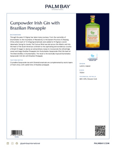 Drumshanbo Gunpowder Irish Gin Gunpowder Irish Gin with Brazilian Pineapple - Tech Sheet