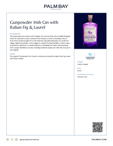 Drumshanbo Gunpowder Irish Gin Gunpowder Irish Gin with Italian Fig & Laurel - Tech Sheet