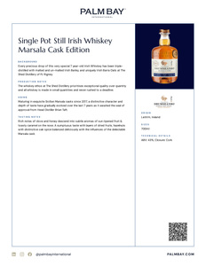 Drumshanbo Irish Whiskey Single Pot Still Irish Whiskey Marsala Cask Edition - Tech Sheet
