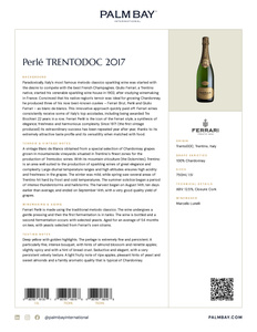 Ferrari Trento Perlé TRENTODOC 2017 - Tech Sheet