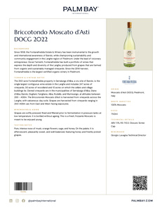 Fontanafredda Briccotondo Moscato d’Asti DOCG 2022 - Tech Sheet