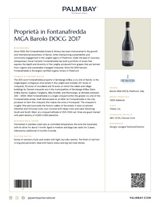 Fontanafredda Proprietà in Fontanafredda MGA Barolo DOCG 2017 - Tech Sheet