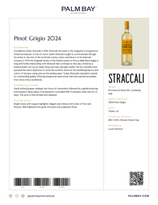 Giulio Straccali Pinot Grigio 2024 - Tech Sheet