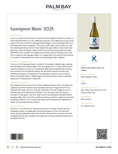 Invivo X, SJP Sauvignon Blanc 2025 - Tech Sheet
