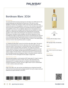 Les Légendes Bordeaux Blanc 2024 - Tech Sheet
