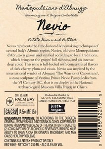 Nevio Montepulciano d'Abruzzo 2023 - Back Label