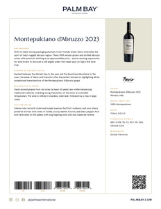 Nevio Montepulciano d'Abruzzo 2023 - Tech Sheet