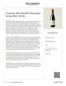 Planeta Eruzione 1614 Nerello Mascalese Sicilia DOC 2020 - Tech Sheet