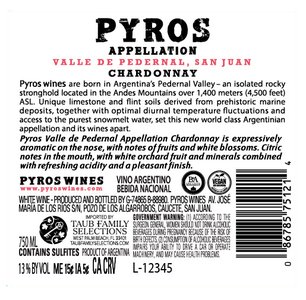 Pyros Appellation Chardonnay 2022 - Back Label
