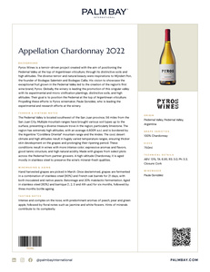 Pyros Appellation Chardonnay 2022 - Tech Sheet