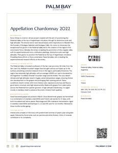Pyros Appellation Chardonnay 2022 - Tech Sheet