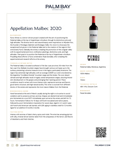 Pyros Appellation Malbec 2020 - Tech Sheet