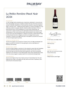 Saget La Perrière La Petite Perrière Pinot Noir 2024 - Tech Sheet