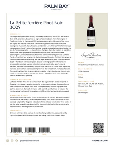 Saget La Perrière La Petite Perrière Pinot Noir 2025 - Tech Sheet
