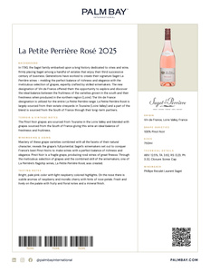 Saget La Perrière La Petite Perrière Rosé 2025 - Tech Sheet