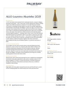 Soalheiro ALLO Loureiro Alvarinho 2025 - Tech Sheet