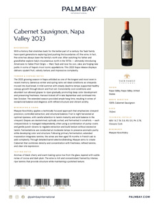 Taub Family Vineyards Cabernet Sauvignon, Napa Valley 2023 - Tech Sheet