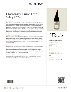 Taub Chardonnay, Russian River Valley 2024 - Tech Sheet
