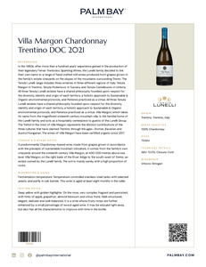 Tenute Lunelli Villa Margon Chardonnay Trentino DOC 2021 - Tech Sheet