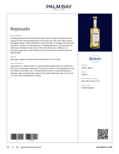 Tequila Bribón Reposado - Tech Sheet
